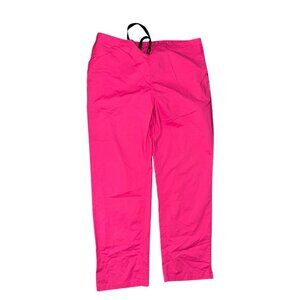 Hot Pink Cotton Womens Pants Size L Elastic Waist